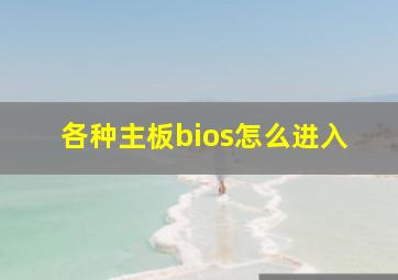 各种主板bios怎么进入