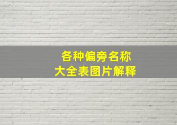 各种偏旁名称大全表图片解释