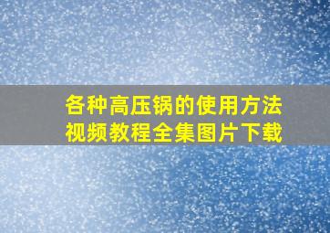 各种高压锅的使用方法视频教程全集图片下载