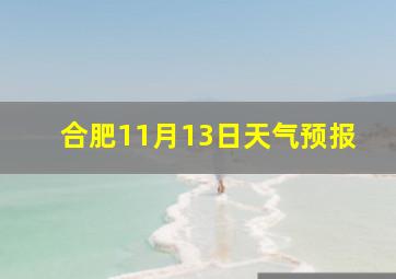 合肥11月13日天气预报