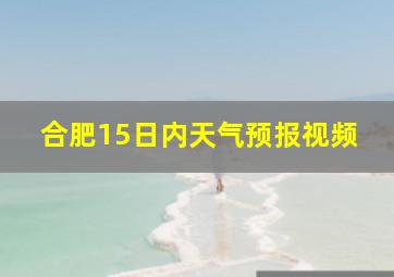 合肥15日内天气预报视频