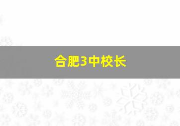 合肥3中校长