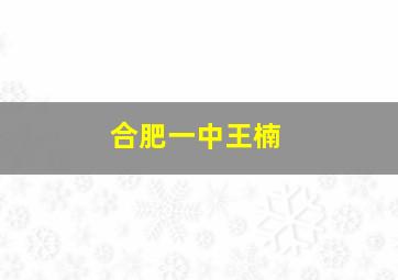 合肥一中王楠