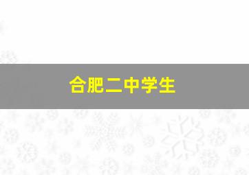 合肥二中学生