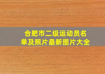 合肥市二级运动员名单及照片最新图片大全