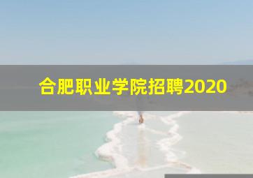 合肥职业学院招聘2020