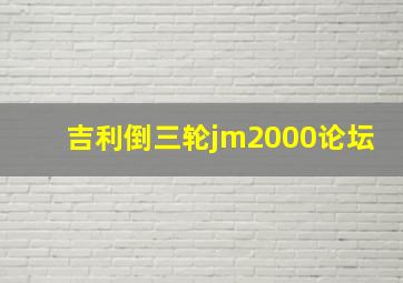 吉利倒三轮jm2000论坛