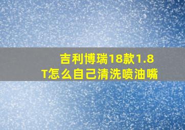 吉利博瑞18款1.8T怎么自己清洗喷油嘴