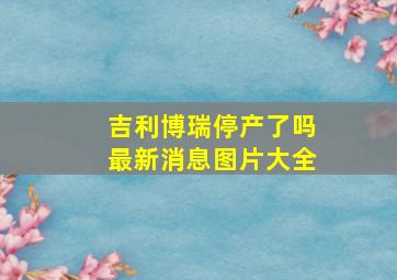 吉利博瑞停产了吗最新消息图片大全