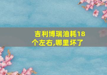 吉利博瑞油耗18个左右,哪里坏了