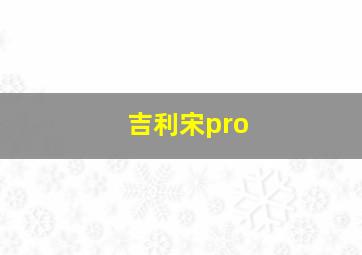 吉利宋pro