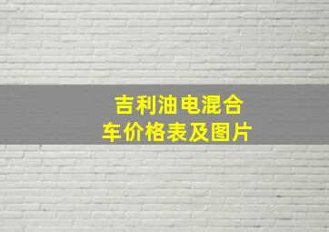 吉利油电混合车价格表及图片