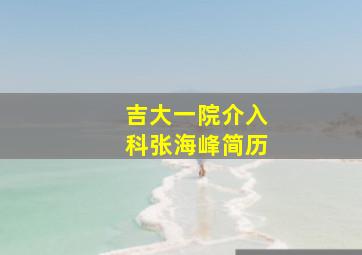 吉大一院介入科张海峰简历