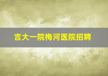 吉大一院梅河医院招聘