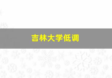 吉林大学低调