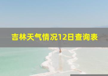 吉林天气情况12日查询表