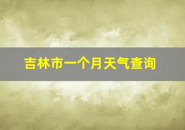 吉林市一个月天气查询