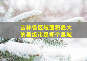 吉林省区域面积最大的县级市是哪个县城