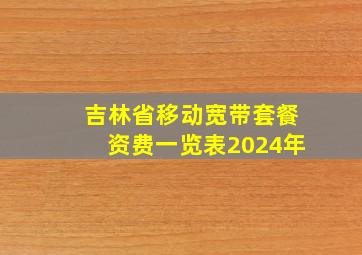 吉林省移动宽带套餐资费一览表2024年