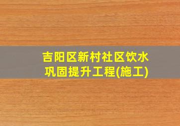 吉阳区新村社区饮水巩固提升工程(施工)