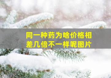 同一种药为啥价格相差几倍不一样呢图片