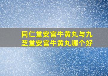 同仁堂安宫牛黄丸与九芝堂安宫牛黄丸哪个好