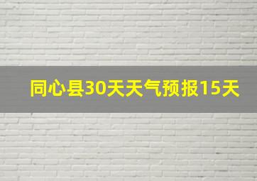 同心县30天天气预报15天