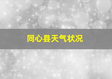 同心县天气状况