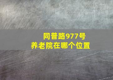 同普路977号养老院在哪个位置