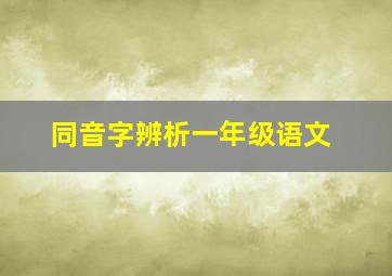 同音字辨析一年级语文