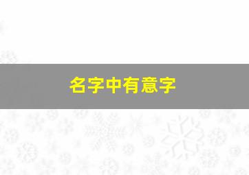 名字中有意字