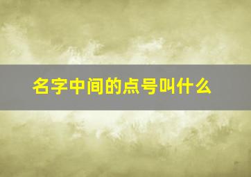 名字中间的点号叫什么