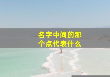 名字中间的那个点代表什么