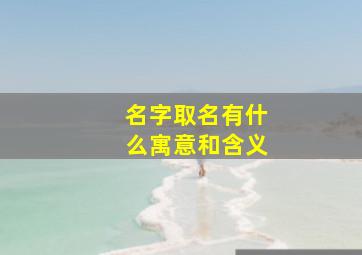 名字取名有什么寓意和含义