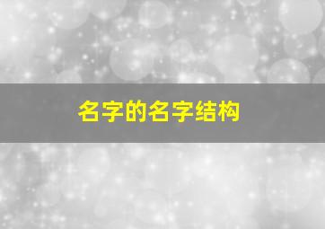 名字的名字结构