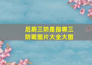 后厨三防是指哪三防呢图片大全大图