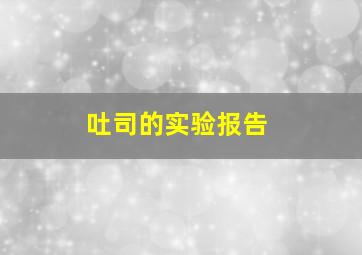 吐司的实验报告