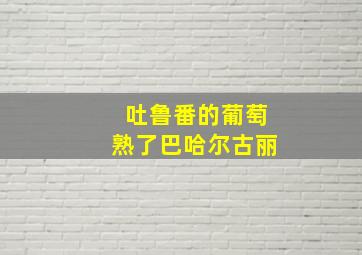 吐鲁番的葡萄熟了巴哈尔古丽