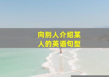 向别人介绍某人的英语句型