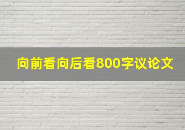 向前看向后看800字议论文