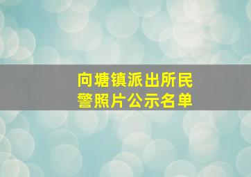 向塘镇派出所民警照片公示名单