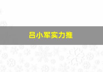 吕小军实力推