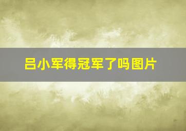 吕小军得冠军了吗图片