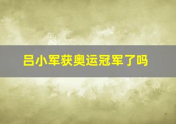 吕小军获奥运冠军了吗