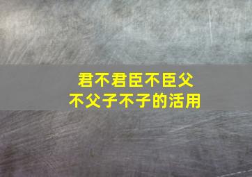 君不君臣不臣父不父子不子的活用