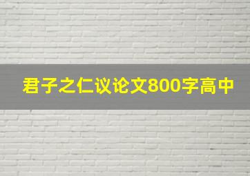 君子之仁议论文800字高中