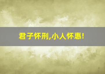 君子怀刑,小人怀惠!