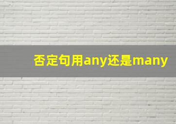 否定句用any还是many