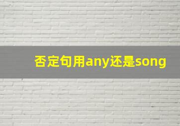 否定句用any还是song