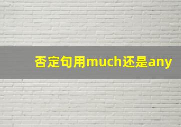 否定句用much还是any